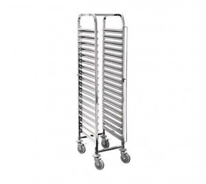 Chariot en inox pour plateaux